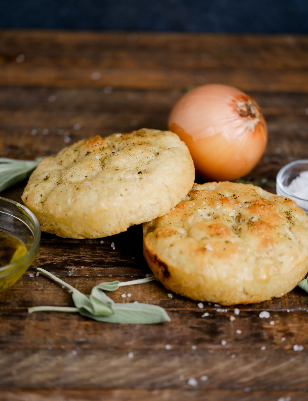 VanEllin Two Mini Onion & Sage Focaccia