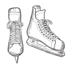 Doodle of a pair of ice skates Symbolizing our Winter Cookie Collection